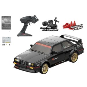 WHOOSH DC162A BMW E30 RTR 1/16 4WD Drift RC Car with ESP Gyro – 50km/h High Speed Racing Car (Black)