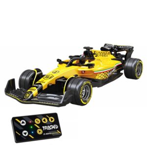 1/64 2.4G Mini RC Car F1 Formula Racing Alloy Shell Three Speed Support App Remote Control LED Light Highly Simulated Classic Desktop Vehicles Models - yellow