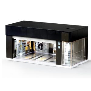 Electric Car Garage Display Case with Voice Control, LED Lighting, Dustproof Design for Diecast Models