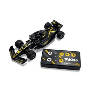 1/64 2.4G Mini RC Car F1 Formula Racing Alloy Shell Three Speed Support App Remote Control LED Light Highly Simulated Classic Desktop Vehicles Models - black